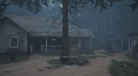 Screenshot z hororové hry Pine Harbor, městečko inspirované Silent Hill