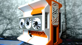 Vynikající oranžovo-bílý PC kryt tisknutý 3D technologií